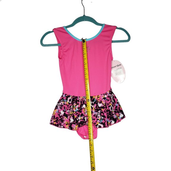 Moret Flower Power Tank Skirtall Dance Leotard Strawberry Girls Size Large 12/14 - Picture 8 of 12